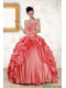 2015 Beautiful Sweetheart Beading Quinceanera Dresses in Watermelon