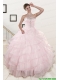 2015 Cute Baby Pink Quinceanera Dresses with Beading and Ruffles