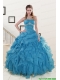 2015 Luxurious Strapless Quinceanera Dresses with Beading and Ruffles