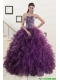 2015 New Style Purple Quinceanera Dresses with Beading and Ruffles