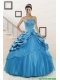 2015 Spring Wonderful Strapless Appliques Quinceanera Dresses in Teal