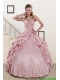 2015 Sweet Spaghetti Straps Quinceanera Dresses in Pink