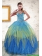 2015 Unique Sweetheart Beading and Ruching Quinceanera Dresses in Multi Color