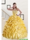 Beading Strapless 2015 Quinceanera Dresses with Sweep Train
