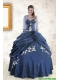 Fast Delivery Sweetheart Navy Blue Quinceanera Dresses with Wraps