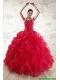 New Style Sweetheart Beading 2015 Quinceanera Dresses in Coral Red