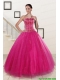 Perfect Fuchsia Quinceanera Dresses with Beading and Appliques for 2015