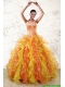 Puffy Luxurious 2015 Quinceanera Dresses with Appliques and Ruffles