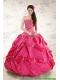Strapless Hot Pink Quinceanera Dress with Appliques for 2015