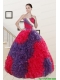 Wonderful Beading and Ruffles Multi Color Quinceanera Dresses