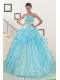 2015 Elegant Aqua Blue Quinceanera Dresses with Beading