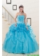 2015 Fashionable Sweetheart Beading Quinceanera Dress in Aqua Blue