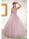 2015 Light Pink Strapless Elegant Sweet 16 Dresses with Appliques