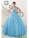 Aqua Blue Super Hot Puffy Sweet 16 Dresses for 2015
