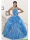Classical Baby Blue 2015 Quinceanera Dresses with Embroidery