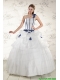 Elegant White One Shoulder Hand Made Flower Quinceanera Dress for 2015