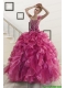 Exclusive Beading One Shoulder Sweet 16 Dresses in Fuchsia