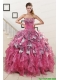 Exquisite Beading Hot Pink Sweet 15 Dress with Leopard