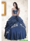Gorgeous Sweetheart Ball Gown Quinceanera Dresses in Navy Blue
