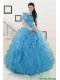 Hot Sell Blue Quinceanera Dresses With Beading and Ruffles