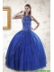 Luxurious Royal Blue Sweet 15 Dresses with Appliques and Beading for 2015