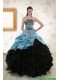 Luxurious Ruffles 2015 Quinceanera Dresses with Zebra and Belt