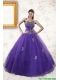 New Arrival Purple Quinceanera Dresses with Appliques and Beading