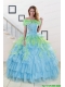 Pretty Beading Strapless Multi Color Quinceanera Dress for 2015 Pretty Beading Strapless Multi Color Quinceanera Dress for 2015
