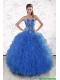 Pretty Royal Blue 2015 Quinceanera Dresses with Appliques and Ruffles