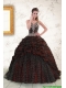 Wonderful Spaghetti Straps Burgundy Sweet 15 Dresses with Appliques and Pick Ups