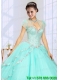 2014 Fashionable Beading Tulle Quinceanera Jacket in Mint