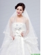 2014 Simple Four-Tier Bridal Veils with Lace Appliques Edge
