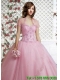 Beautiful Appliques and Beading Light Pink Special Occasion Quinceanera Jacket