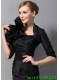 Beautiful Hand Made Flowers Jacket in Black