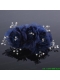 Beautiful Rhinestone Pearl Chiffon White Hair Flowers