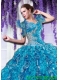 Brand new Organza Beading and Ruffles Quinceanera Jacket in Blue