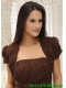 Brown Short Sleeves Quinceanera Jacket With Ruching