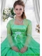 Custom Made Embroidery and Beading Green Long Sleeves Jacket For Quinceanera