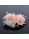 Cute Beading Tulle Peach Hair Flower for Outdoor