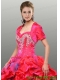 Discount Red Satin Special Occasion Quinceanera Jacket with Beading