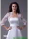 Elegant 3/4 Sleeves White Jacket With Lace