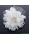 Elegant White Taffeta/Tulle Wedding Fascinators Hair Flower