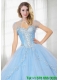 Exquisite Light Blue Tulle Quinceanera Jacket with Embroidery and Beading