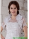 Hand Made Flowers Short Sleeves Jacket in Tulle