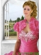 Inexpensive Red Organza Short Quinceanera Jacket with Ruffles
