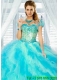 Newest Baby Blue Organza Bolero Quinceanera Jackets with Ruffles