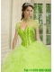 The Brand New Style Beading and Ruffles Quinceanera Jacket in Spring Green