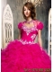 The Most Popular Ruffles and Beading Quinceanera Jacket in Hot Pink