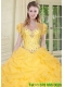 Top Selling High Quality Instock Yellow Quinceanera Jacket with Beading and Ruffles