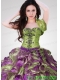 Wonderful Ruffles Organza Olive Green Quinceanera Jacket